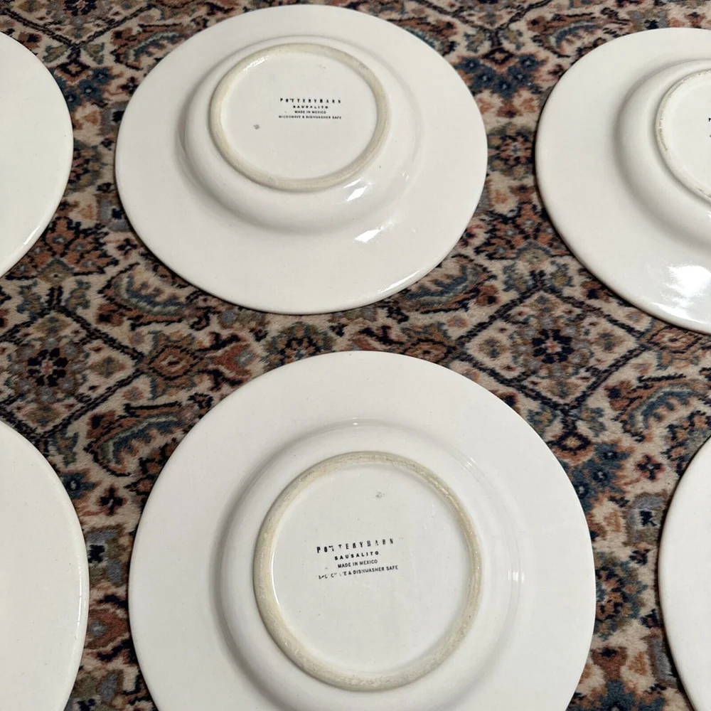 Pottery Barn Salad Bowl Mexican Pottery Strawberry 10” Serving Bowls Set Of 6